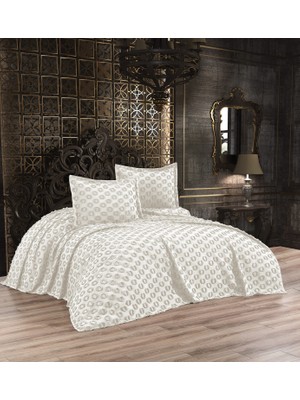 Esra Home Qulothes Çift Kişilik Yatak Örtüsü Takımı 3 Parça Çeyiz Seti Kabartmalı