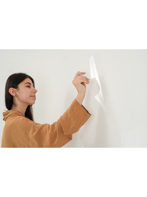 Özbience Şeffaf Yazı Tahtası 100X100 cm Kalem Hediyeli Akıllı Statik Kağıt Tahta
