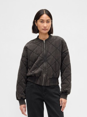 Gap Kadın Siyah Vintagesoft Yastıklı Bomber Ceket