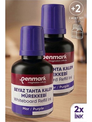 Özbience Mor Yazı Tahta Kalemi Mürekkebi 30 Ml, 2 Adet, Kolay Silinebilir, Doldurulabilir
