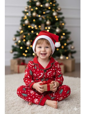 Alvera Collection 444903 Çam Ağacı Baskılı Pijama Unisx