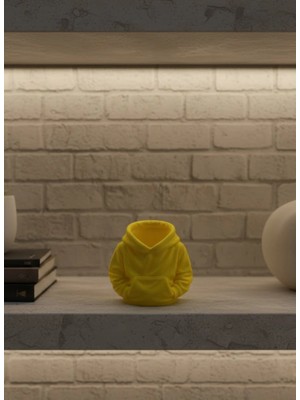 Motto Ticaret Dekoratif Sarı Hoodie Kalemlik 10X10 cm