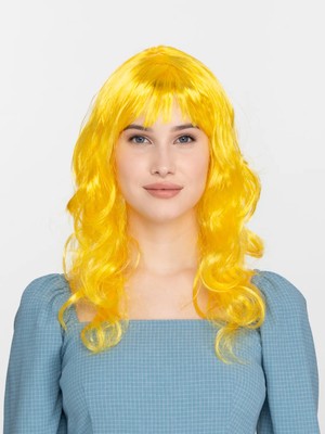 Motto Ticaret Sarı Renk Uzun Dalgalı Parti Peruğu