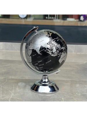 Motto Ticaret Metal Ayaklı Siyah Dünya Küresi
