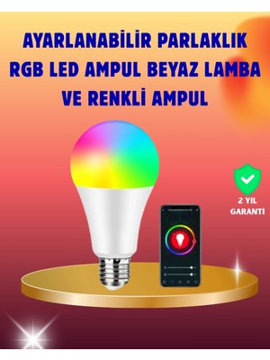 Motto Ticaret Mey Ithalat® Enerji Verimli Akıllı LED Ampul, Uzaktan Kontrol Özellikli