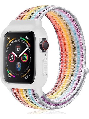 Motto Ticaret Mey Ithalat®   Watch 42MM Hasırlı Cırtcırtlı Kasalı Kordon - Gökkuşağı 2