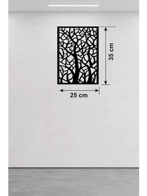 Motto Ticaret Mey Ithalat® Soyut Ağaç Dalları Ahşap Duvar Tablosu - 25X35 cm Lazer Kesim Dekoratif Pano
