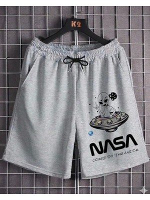 Nıgrum Pardus Yeni Sezon Nasa Baskılı 2 Iplik Yazlık Çift Cep Pamuk Erkek Çocuk Bermuda Şort