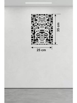 Motto Ticaret Mey Ithalat® Otantik Lale Motifli Ahşap Duvar Tablosu - 25X35 cm Lazer Kesim Dekoratif Pano