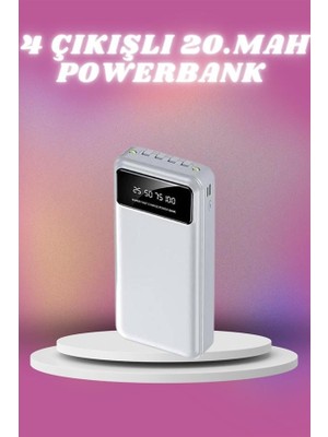 Zero Land Cosmotex 4 Çıkışlı 20.000 Mah Powerbank Taşınabilir Çoklu Giriş
