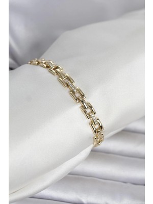 Motto Ticaret Mey Ithalat® Xuping Zincir Model Gold Renk Kadın Bileklik