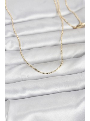 Motto Ticaret Mey Ithalat® cm 14K Gold Renk Parçalı Topçuk Model 60 cm Kadın Kolye