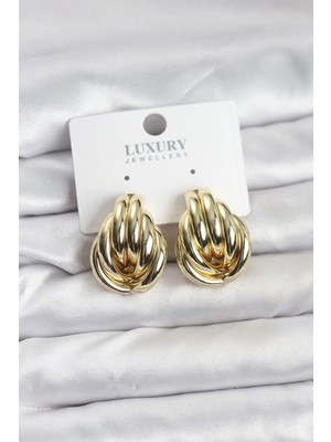 Motto Ticaret Mey Ithalat® Pirinç Gold Renk Vintage Kadın Küpe