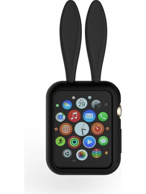Motto Ticaret Ally Apple Watch 1-2-3-4 42MM Tavşan Figürü Silikon KILIF-1852