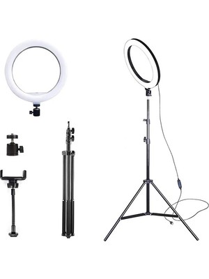 Motto Ticaret Ally 10 Inch  Halka LED TRIPOD(1.30M)YOUTUBER Video Selfie Stüdyo Makyaj IŞIĞI-1852