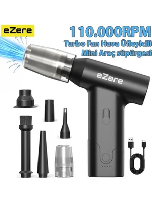 Motto Ticaret Ezere J02 Çift Fonksiyonlu Mini Araç Süpürgesi &amp; Turbo Fan Hava ÜFLEYICI-1852