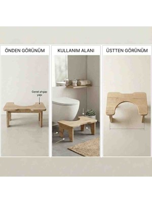 Cute Wood Wc Çömelme Ayak Taburesi, Banyo Ayak Taburesi, Tuvalet Taburesi, Klozet Ayaklığı