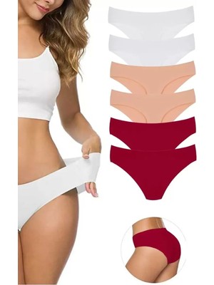 Marsilyan 6 Adet Kadın Dikişsiz Lazer Kesim Esnek Iz Yapmayan Külot S10