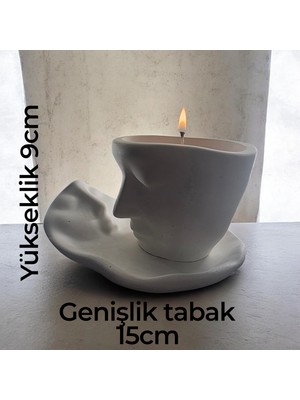 Civetta Taş Tozu Kahve Fincanı Mumluk Mum