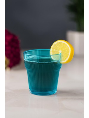 Depa Akrilik Aquamarin Tekli Kısa Bardak & Su Meşrubat Kahve Yanı Bardağı 300 ml ( Cam Değildir )