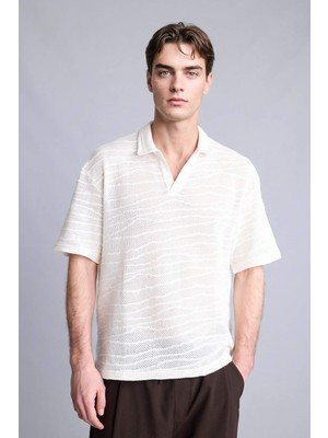 DeFacto Pamuklu Boxy Fit Polo Yaka Kısa Kollu Polo Tişört G4272AX26SM