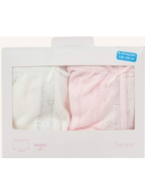 DeFacto Kalp Desenli 2li Boxer Kız ÇOCUK H4182A826SP