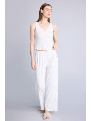 DeFacto %100 Pamuk Regular Fit Kolsuz 2'li Pijama Takım H5417AX26SM