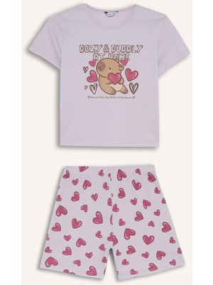 DeFacto Regular Fit 2'li Pijama Takımı Kız Çocuk H8359A826SM