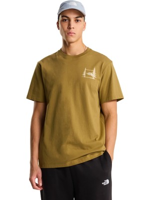 TNF0A8GQM2EL1 The North Face M Campıng Relaxed Short Sleeve Tee-Graph Erkek T-Shirt Haki