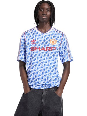 AJM5495 Adidas Manchester United A Jsy 90 Erkek Forma Turkuaz