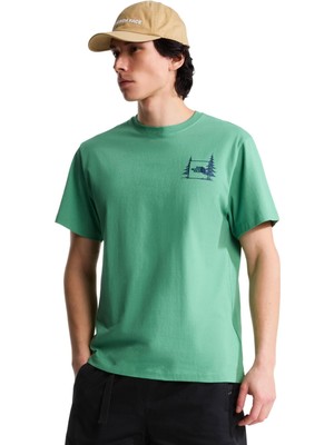 TNF0A8GQMG571 The North Face M Campıng Relaxed Short Sleeve Tee-Graph Erkek T-Shirt Yeşil