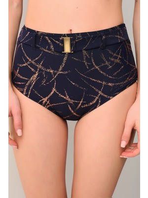 Suwen Glace Yüksel Bel Kemerli Toparlayıcı Bikini Alt