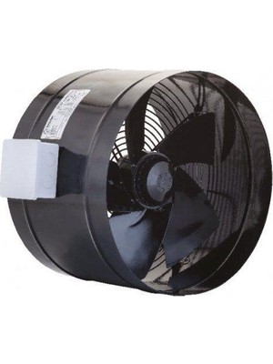 Fansan Dr-B 200 Boru Tipi Dıştan Rotorlu Kanal Fanı Siyah Renk Yüksek Performanslı Metal Gövde