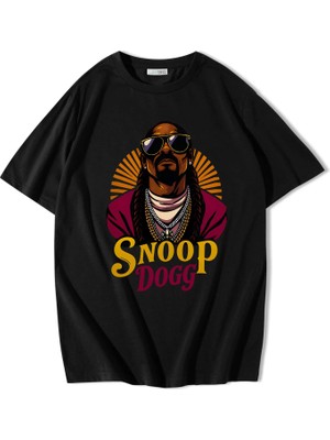 Brz Collection Unisex Oversize Snoop Dogg T-Shirt Siyah