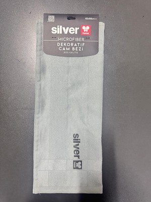 Silver Home Mıcrofıber Dekoratif Cam Bezi