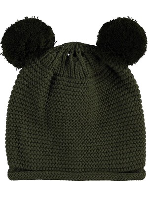 Civil Baby Çift Ponponlu Bebek Erkek Basic Bere - Yeşil