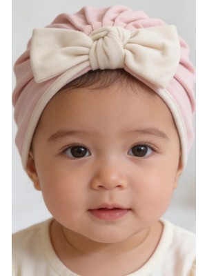 Bony Socks Fiyonk Detaylı Açık Pembe Bebek Saç Bonesi