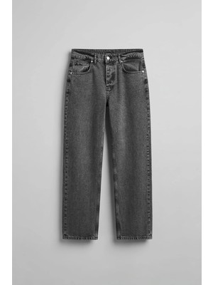 Abluka Online Erkek Baggy Fit Basic Jean Pantolon Gri