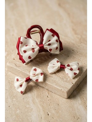 Bony Socks Kalp Desenli 3'lü Toka Ekru