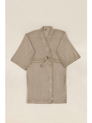 Koza Home Raw Pamuk Vizon Sabahlık Kimono S-M 1518A