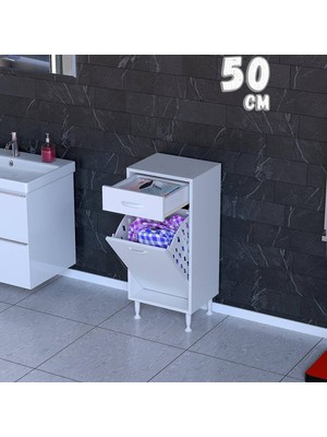 modilayn 1 Çekmece, Kirli Sepetli, Çok Amaçlı Banyo & Mutfak Dolabı (14 Farklı Genişlik Seçeneği)