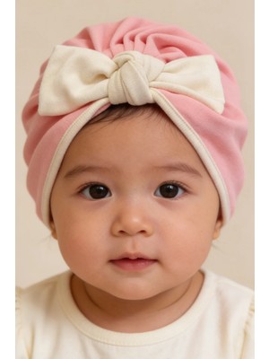 Bony Socks Fiyonk Detaylı Pembe Bebek Saç Bonesi