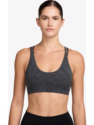 Nike Zenvy Womens Light-Support Padded Printed Support Bra Hafif Destekli Pedli Kadın Spor Bra Siyah