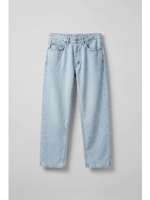 Abluka Online Erkek Relaxed Straight Fit Basic Jean Buz Mavi