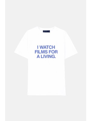 Reflect Studio I Watch Films For A Living  Oversize Premium T-Shirt - Beyaz