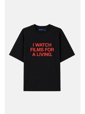 Reflect Studio I Watch Films For A Living  Oversize Premium T-Shirt - Siyah