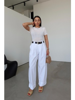 Özge Özgenç Çift Pileli Duble Paça Pantolon