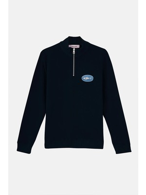 Reflect Studio Büyük Beyaz Köpekbalığı Supersoft Quarter-Zip Sweatshirt - Lacivert