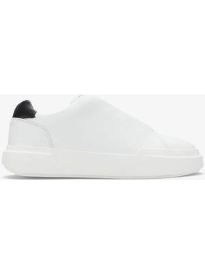 Calvin Klein Chunky Cupsole Hide Lace Up Erkek Beyaz Sneaker