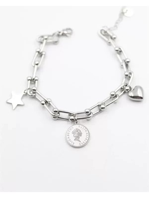 Herşey Trend Herşeytrend Charm Tfn Zincir Bileklik - Gümüş